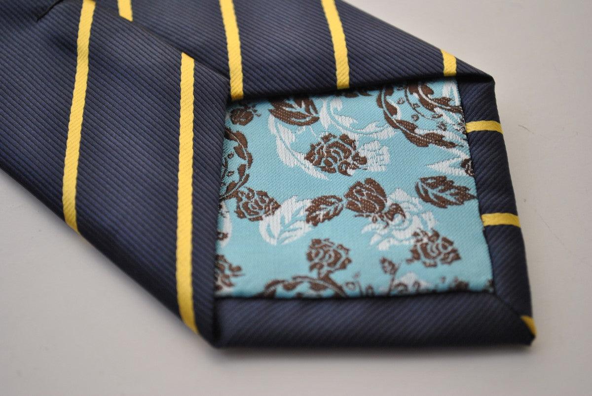 navy tie with yellow stripes - Image 2