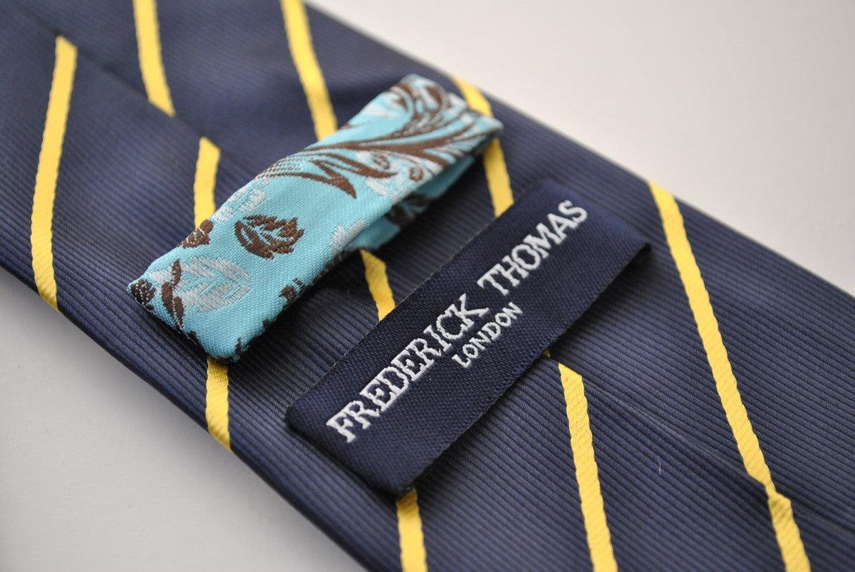 navy tie with yellow stripes - Image 3