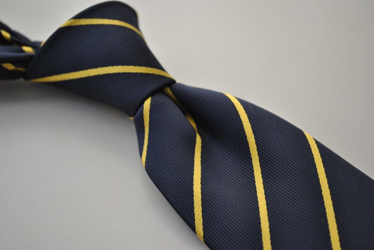 navy tie with yellow stripes - Image 4