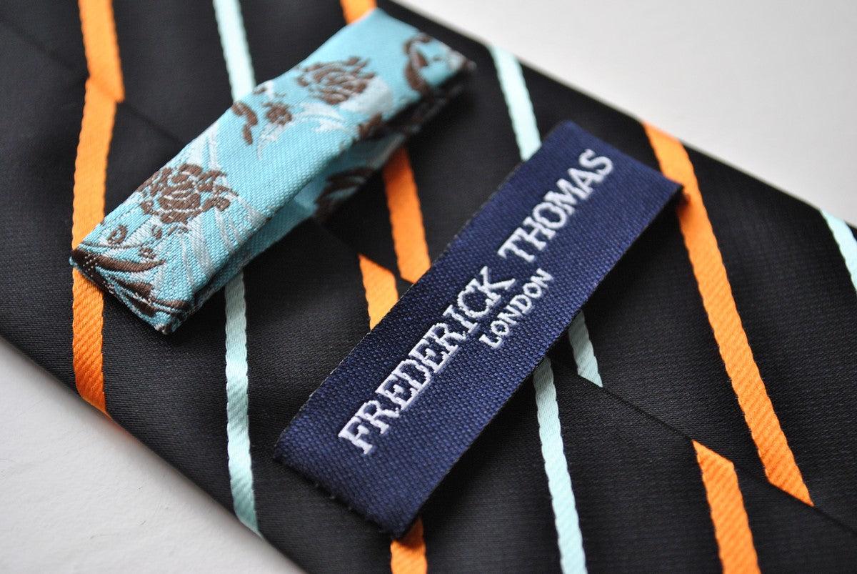 navy with orange and light blue striped tie - Image 2