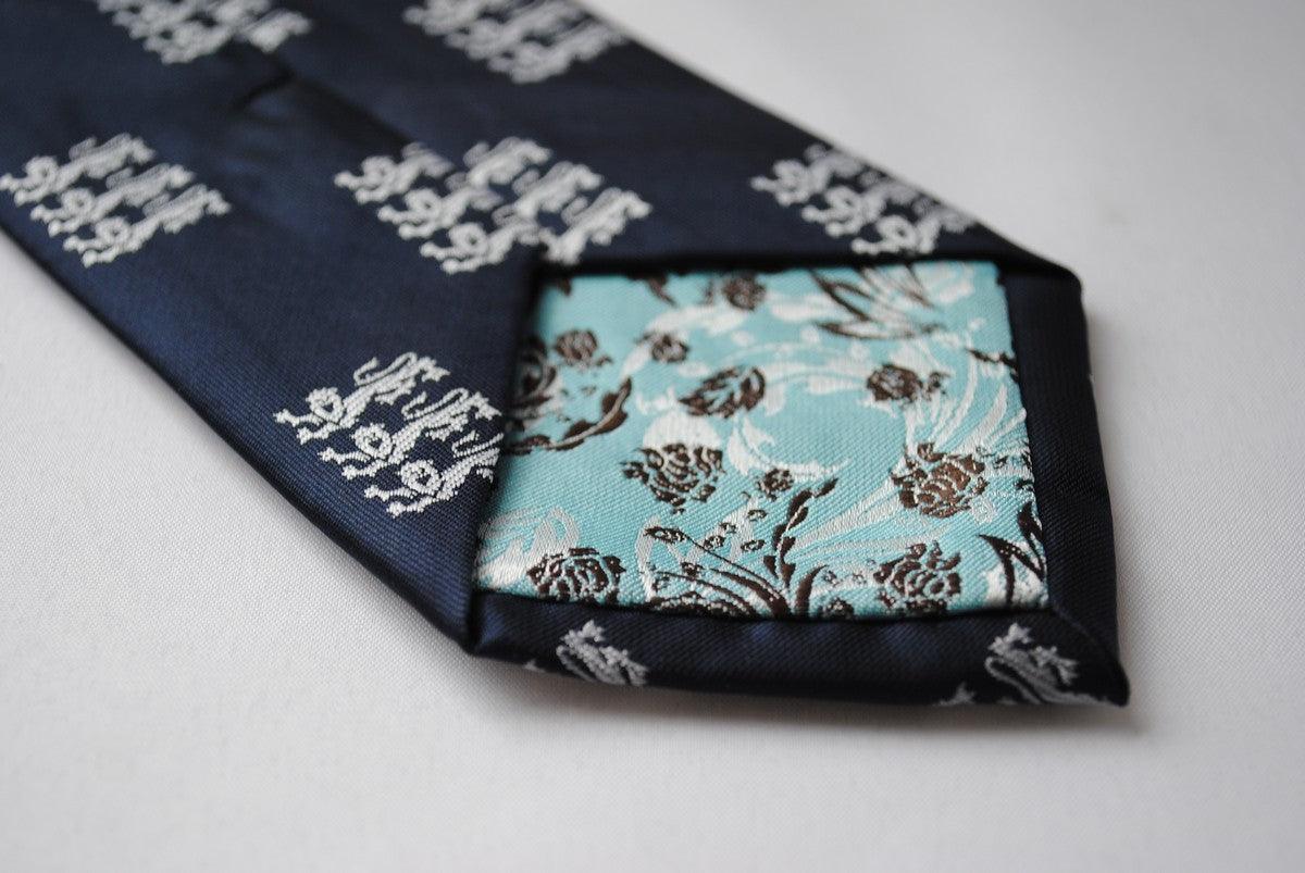 navy with three lions design tie - Image 4