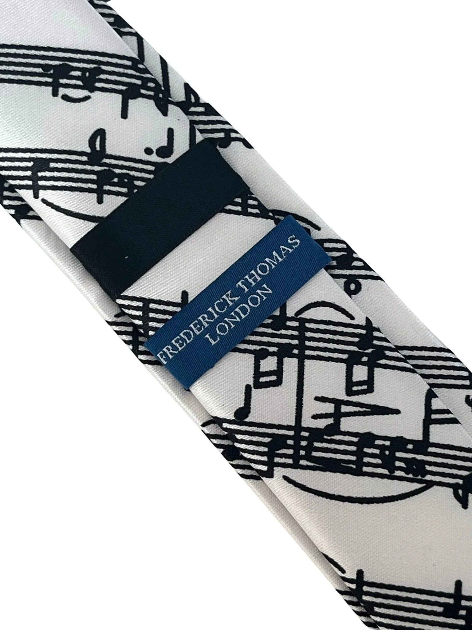 off white ivory tie with music-al note score design - Image 3
