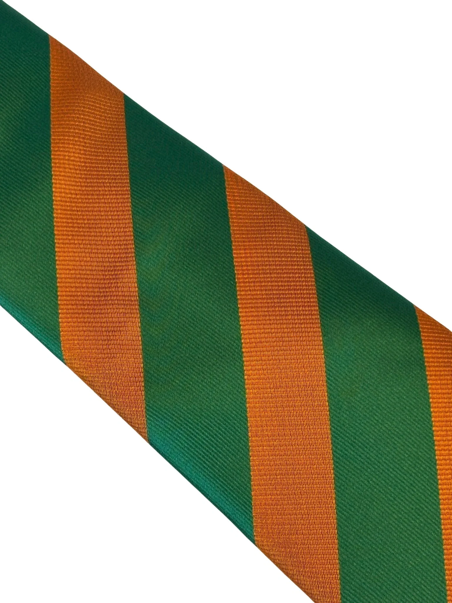 orange and green barber stripe design tie - Image 3