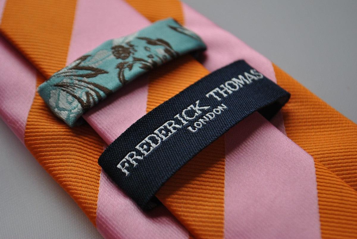 orange and pink barber striped tie - Image 3