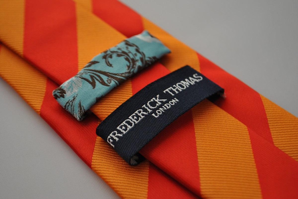 orange and red barber striped tie - Image 3