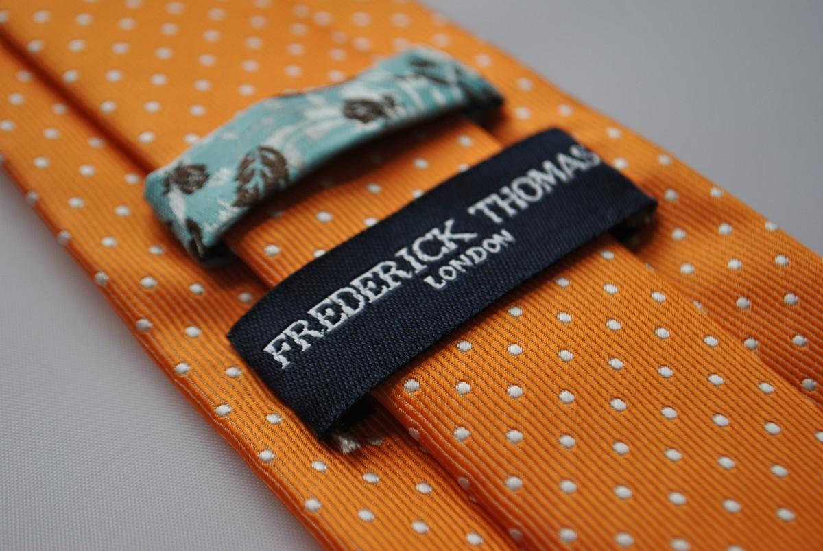 orange and white pin spot tie - Image 3