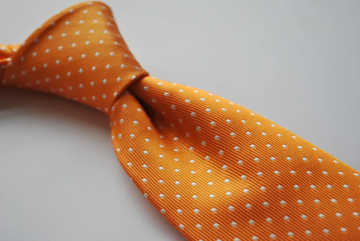 orange and white pin spot tie - Image 4