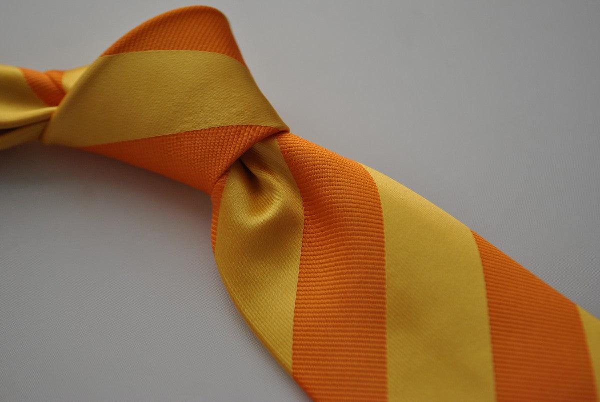 orange and yellow barber striped tie - Image 4