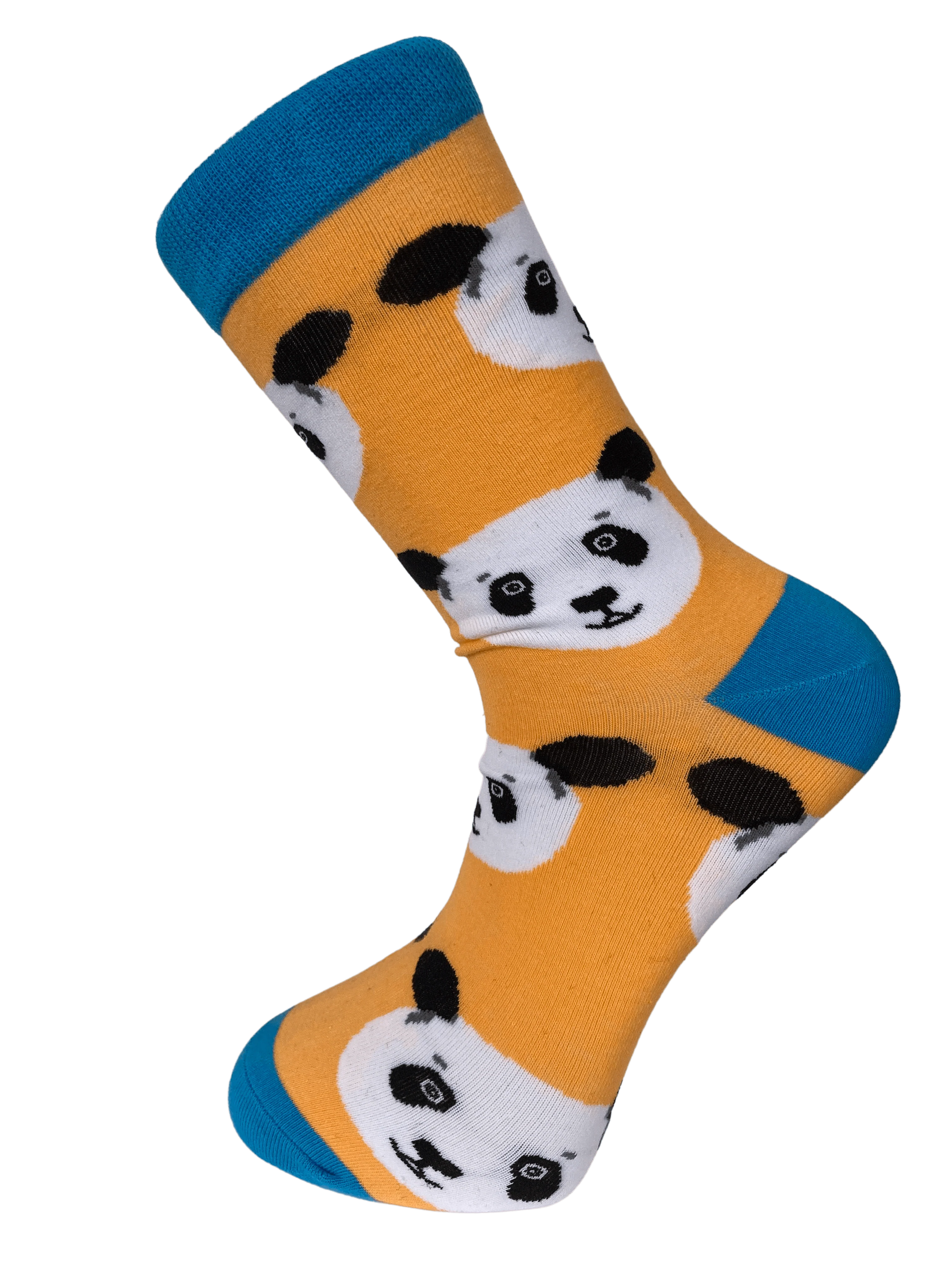 orange peach with panda design men's socks