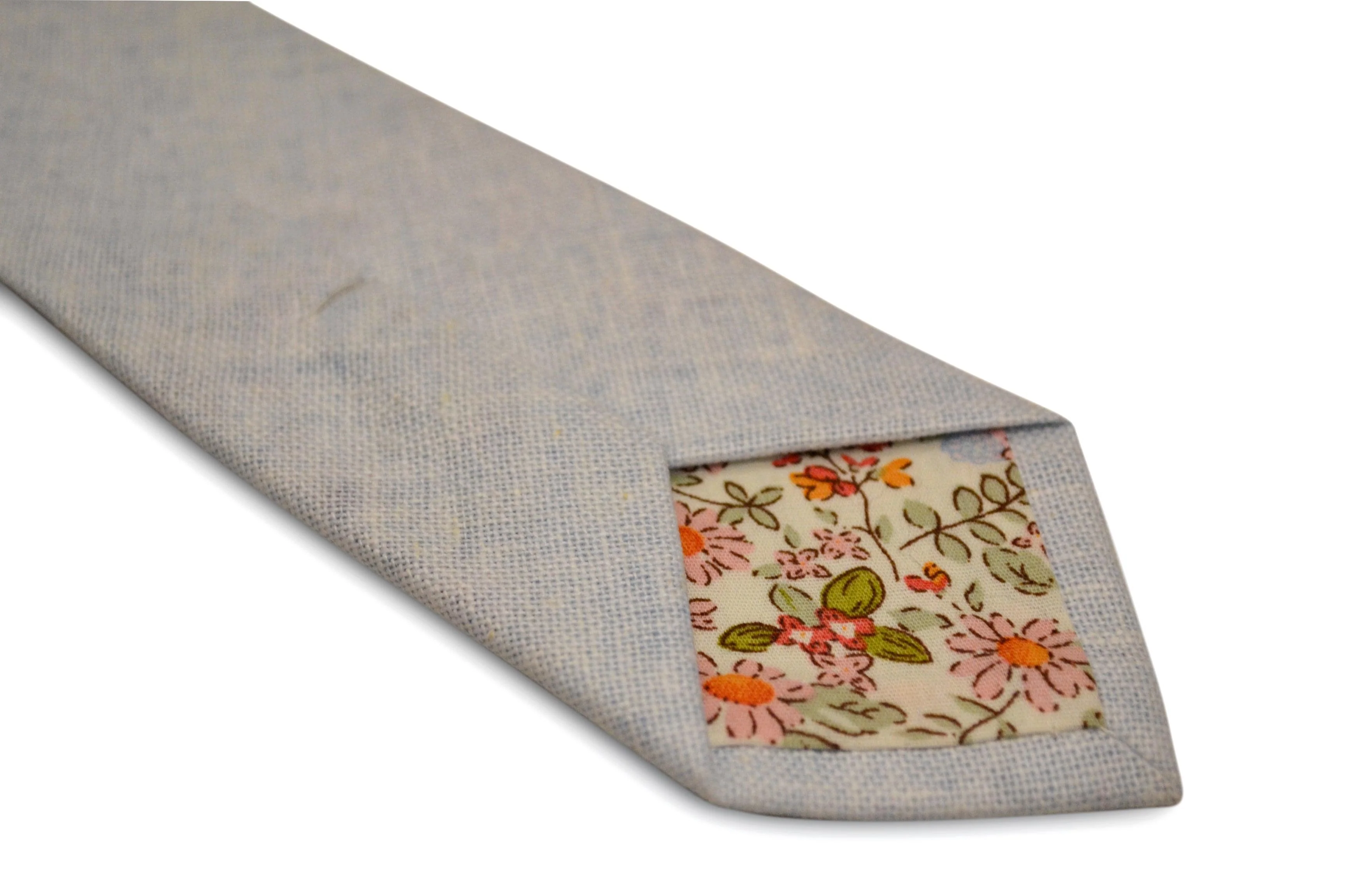 pale ice blue linen tie - Image 4