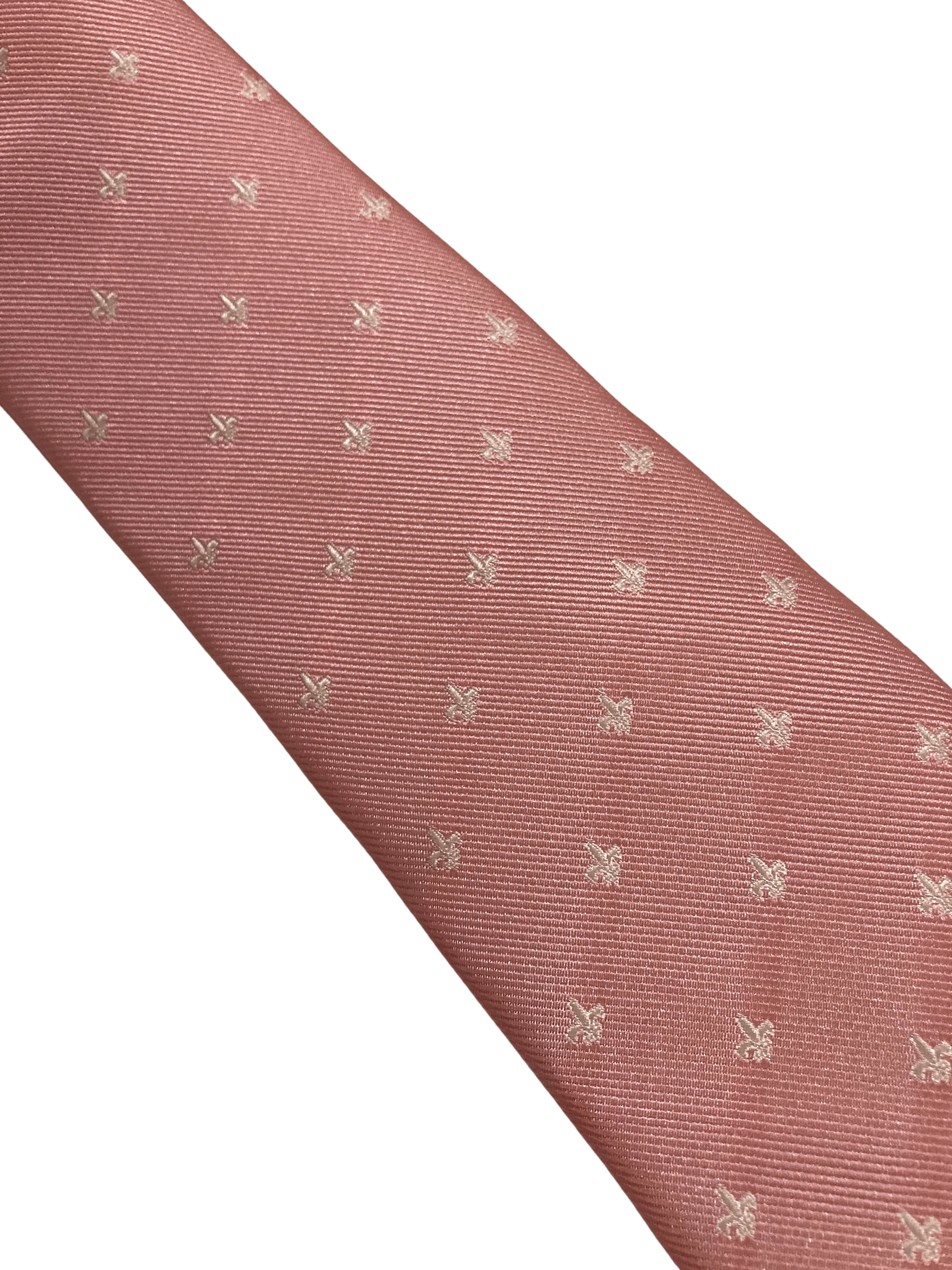 pale light pink tie with fleur de lis pattern - Image 2