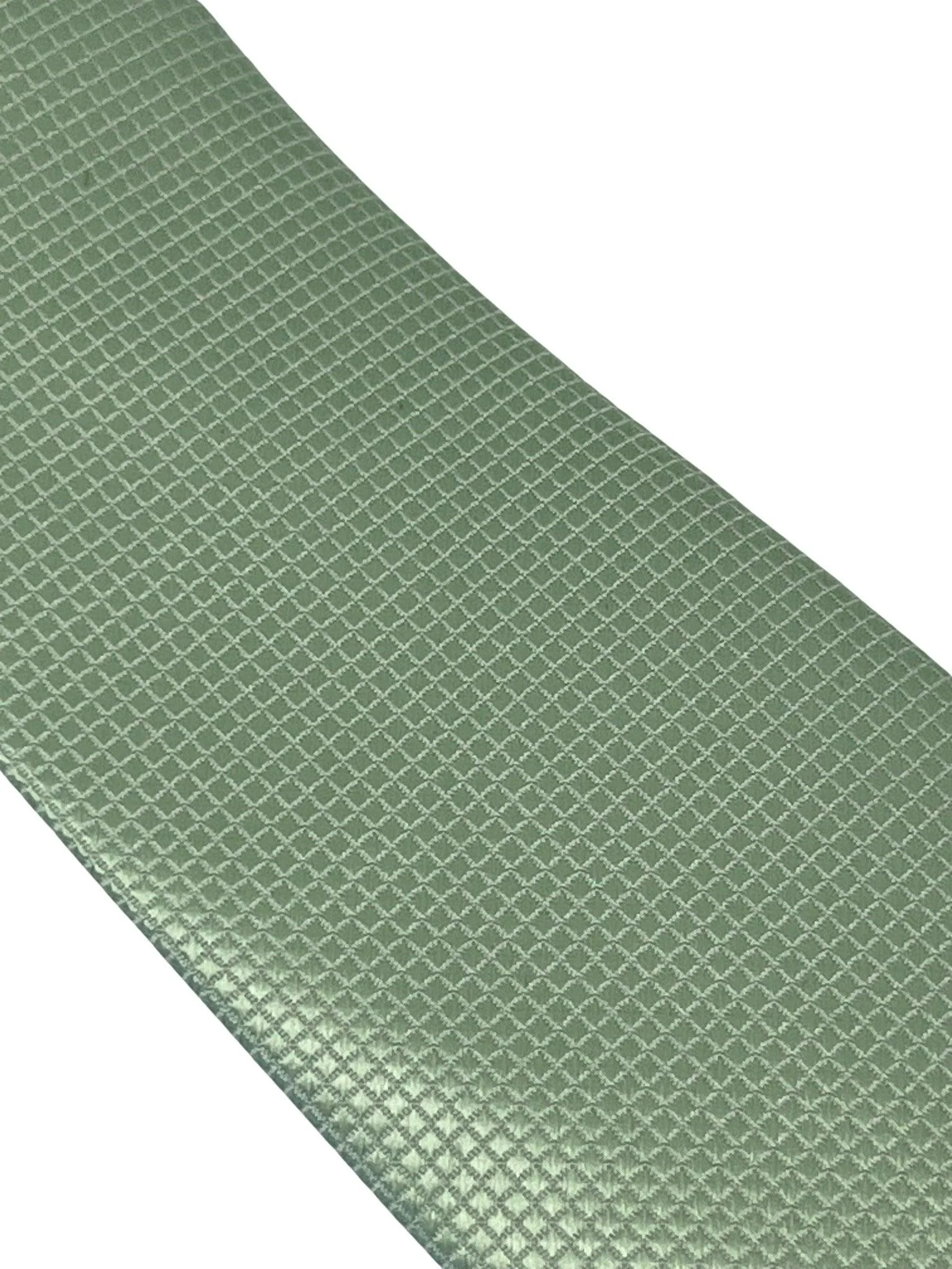 pale mint pistachio sage pastel green tie with subtle squared design - Image 3