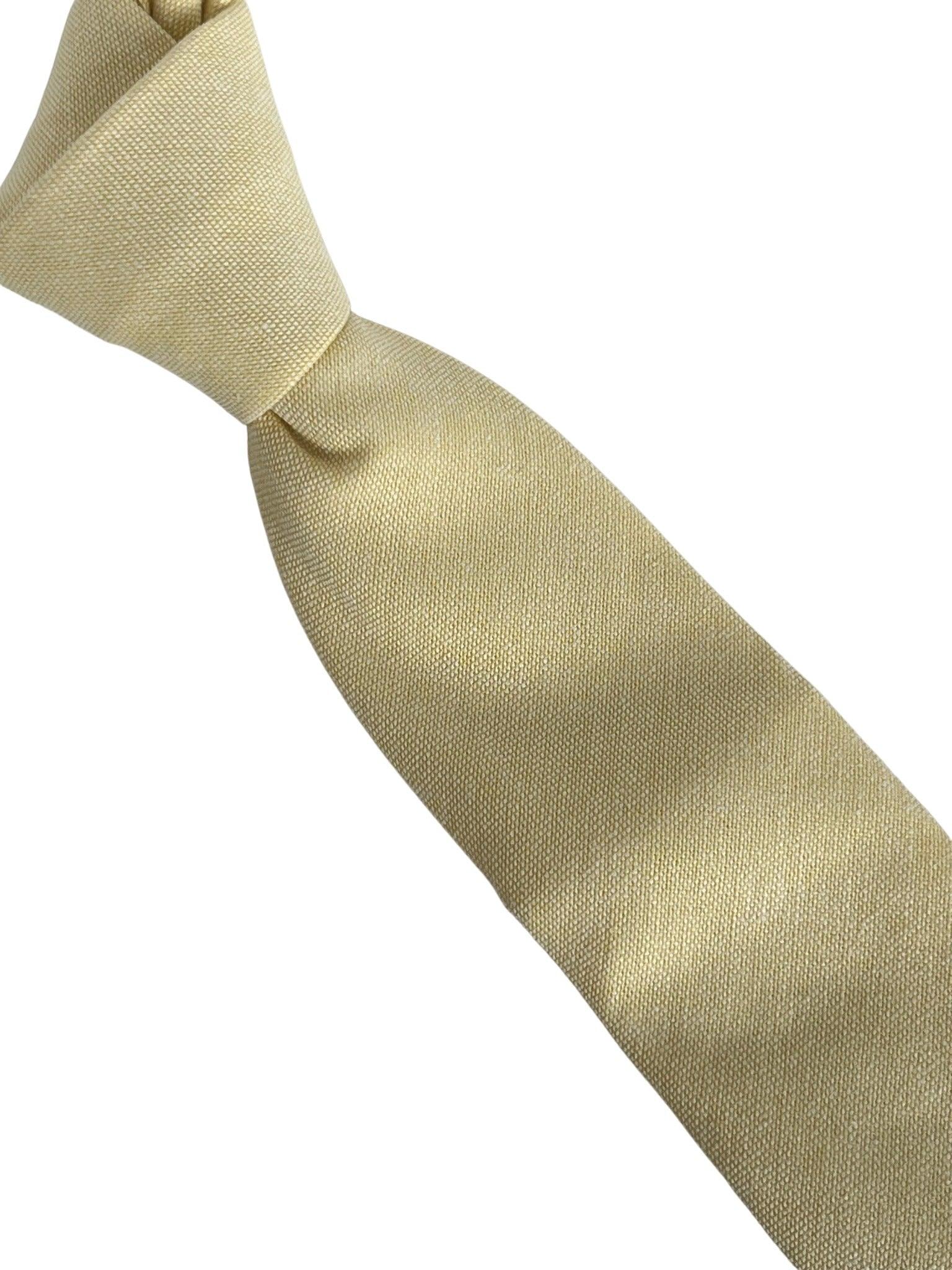 pale pastel light lemon yellow cotton tie - Image 5