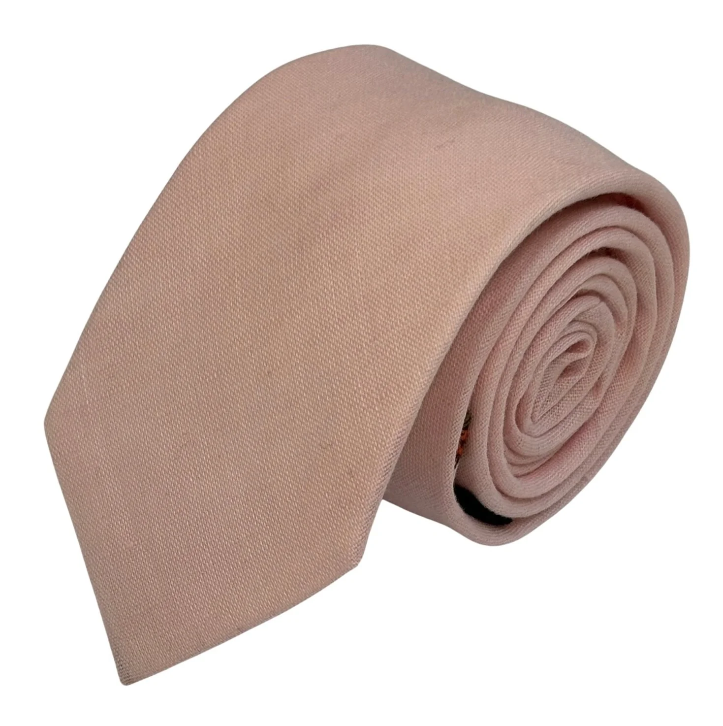 pale pink light baby ballerina blush plain linen tie - Image 2