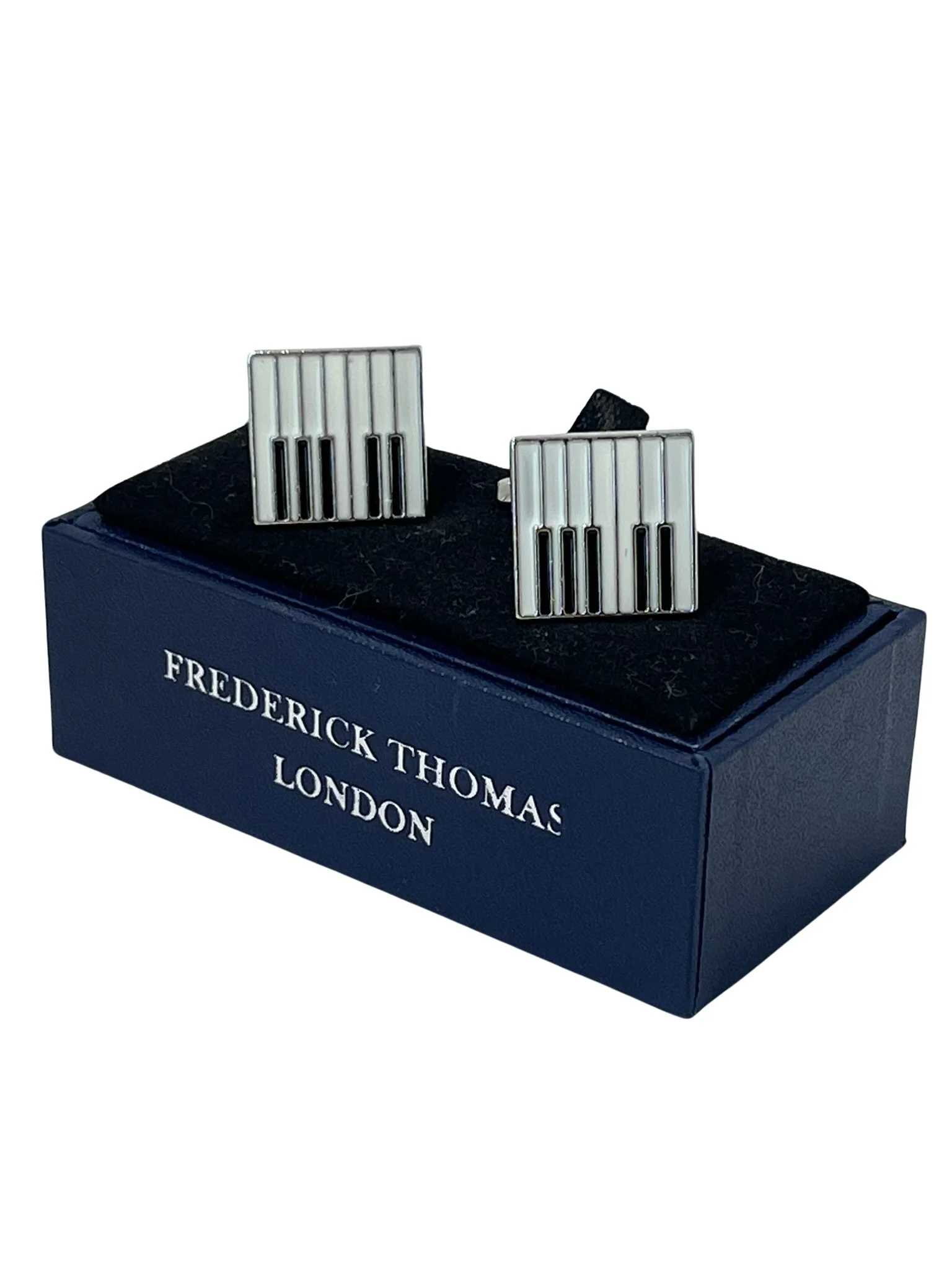 piano keys silver style cufflinks - Image 4