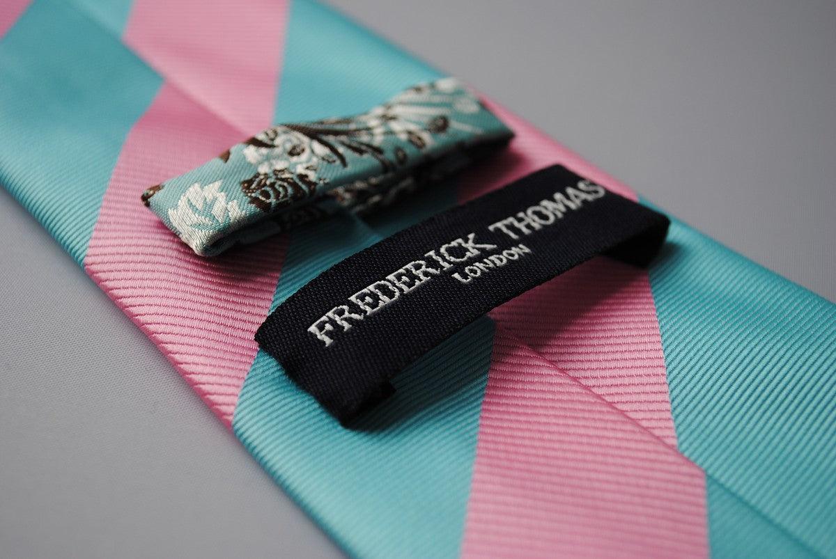 pink and light blue barber stripe tie - Image 3