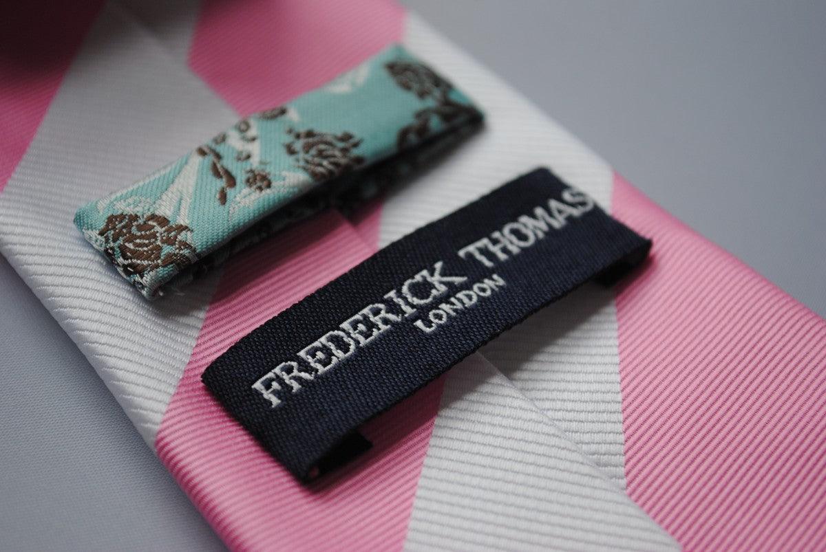pink and white barber striped tie - Image 5