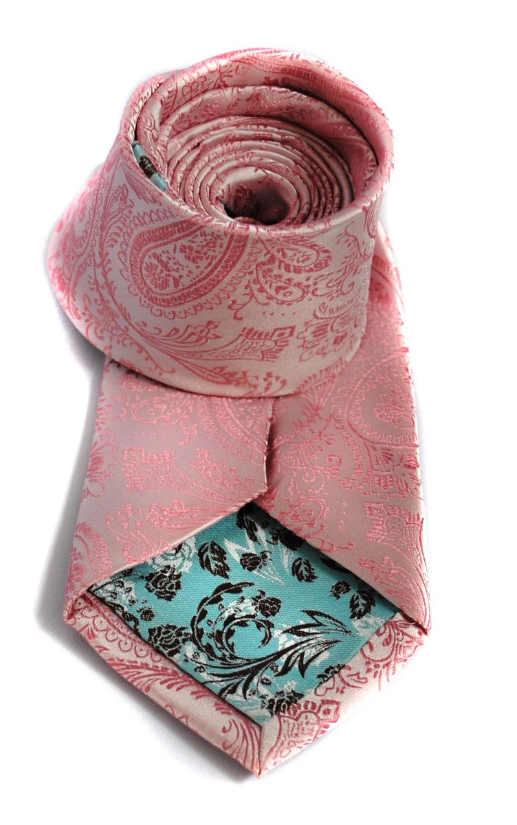 pink tie with paisley design - Image 5