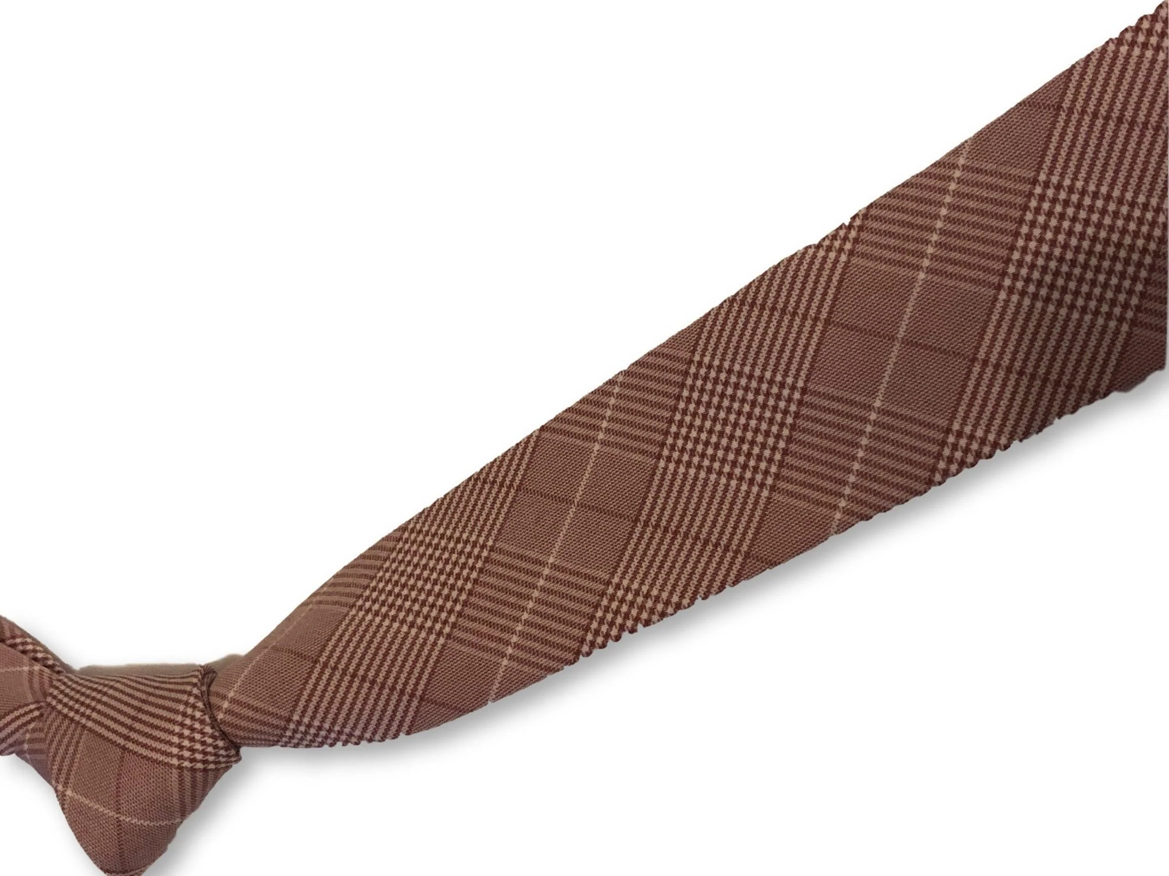pink prince of wales check design cotton tie - Image 2