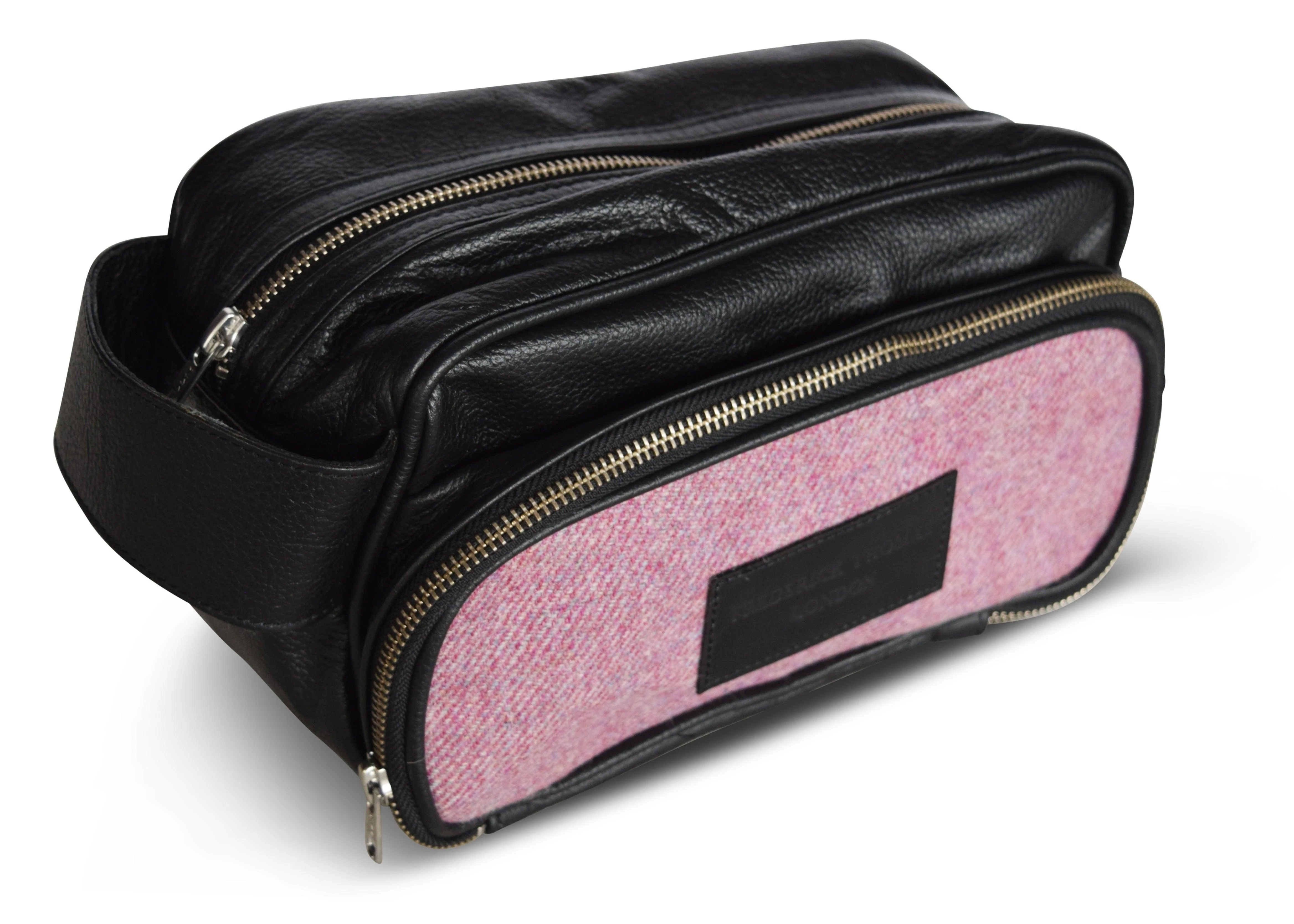 Pink tweed weekend bag and matching tweed wash bag - Image 5