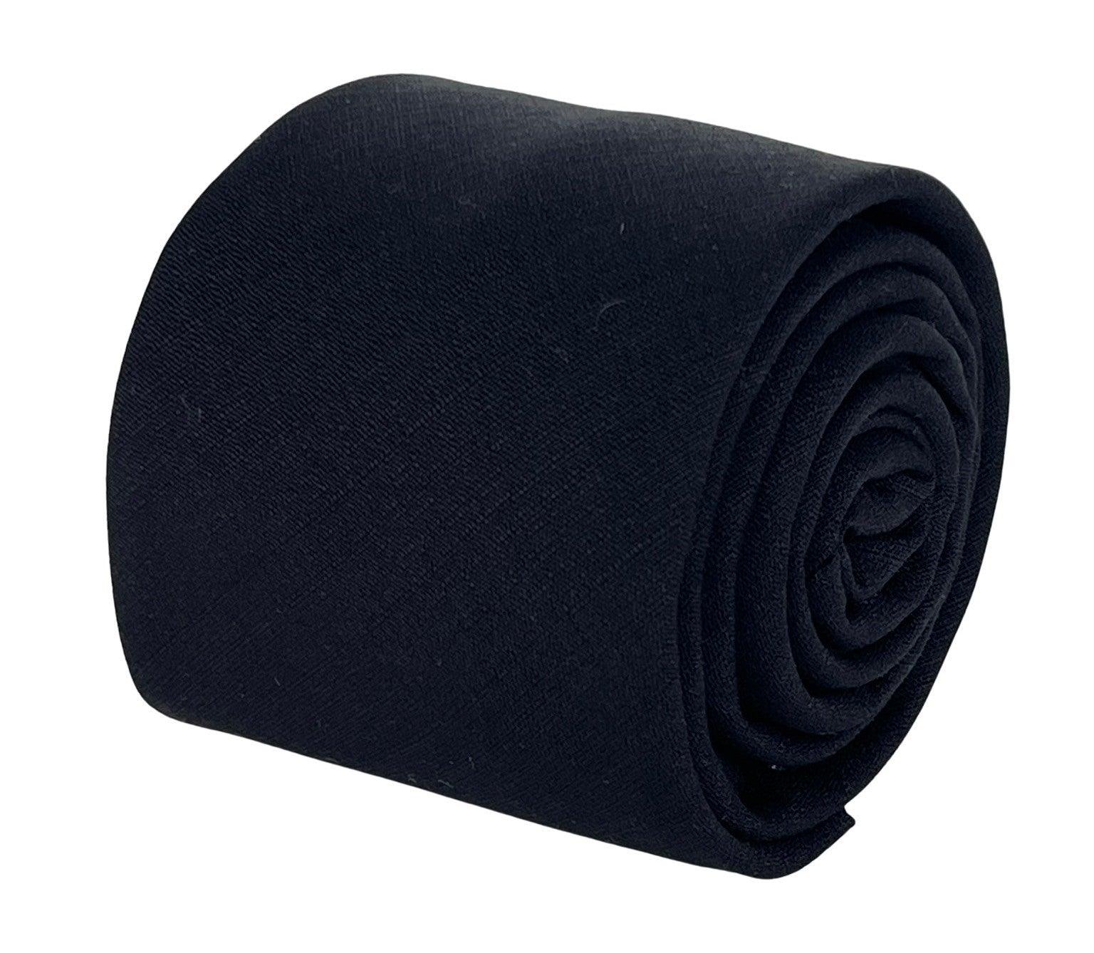 Matching plain black bamboo tie and pocket square - Image 2