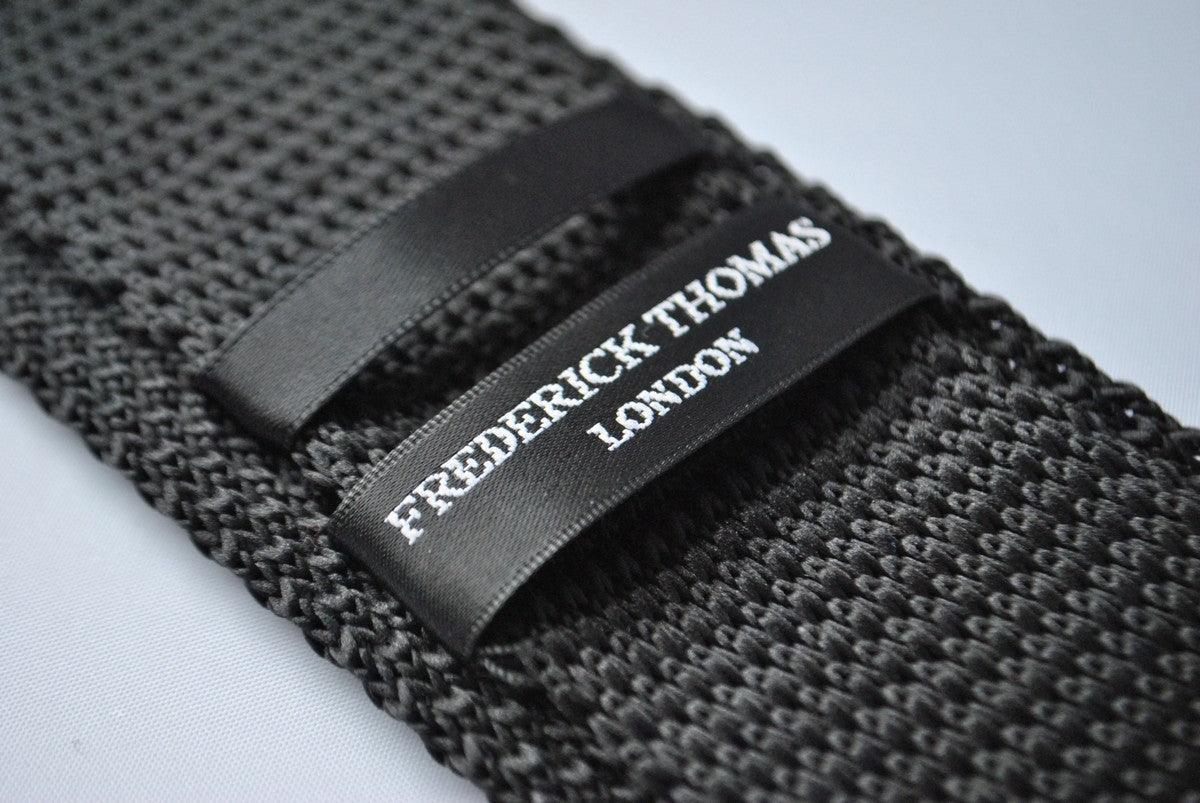plain black skinny knitted tie - Image 3