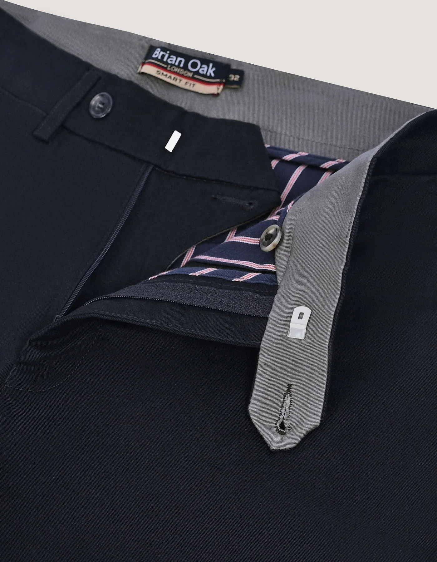 Plain Black Twill Chino Trouser - Image 3