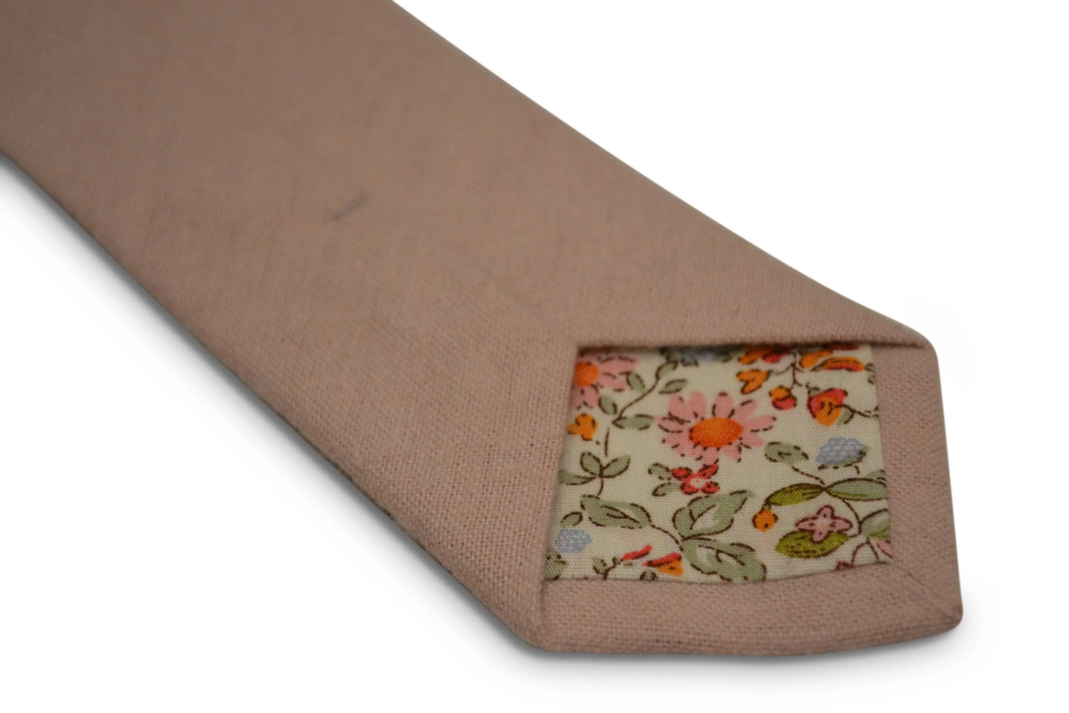 plain blush baby pink slim wool tie - Image 4