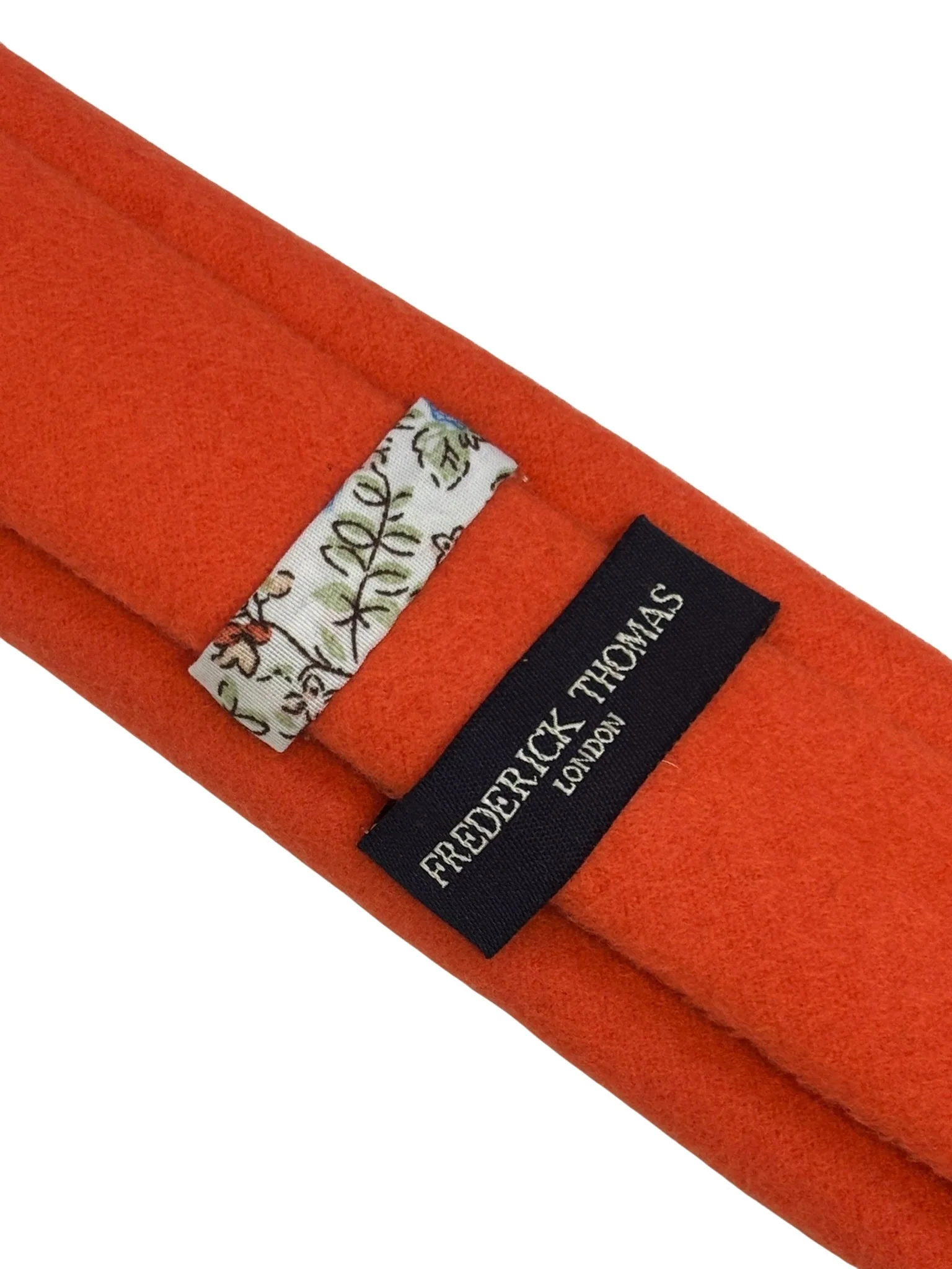 plain bright burnt orange 100% wool tie - Image 3