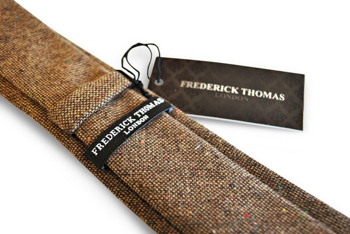 plain brown square design tie - Image 4
