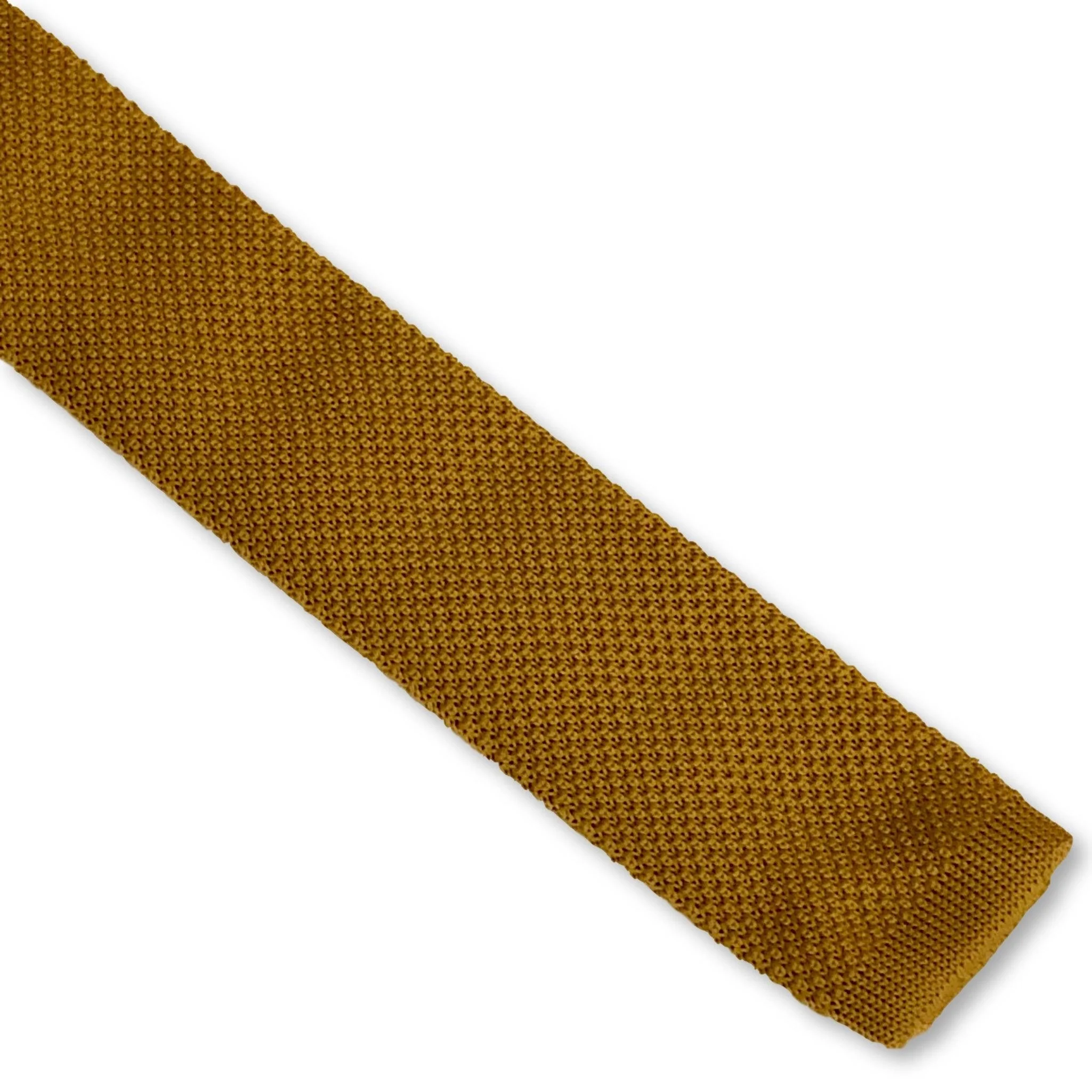 plain mustard gold yellow knitted tie - Image 2