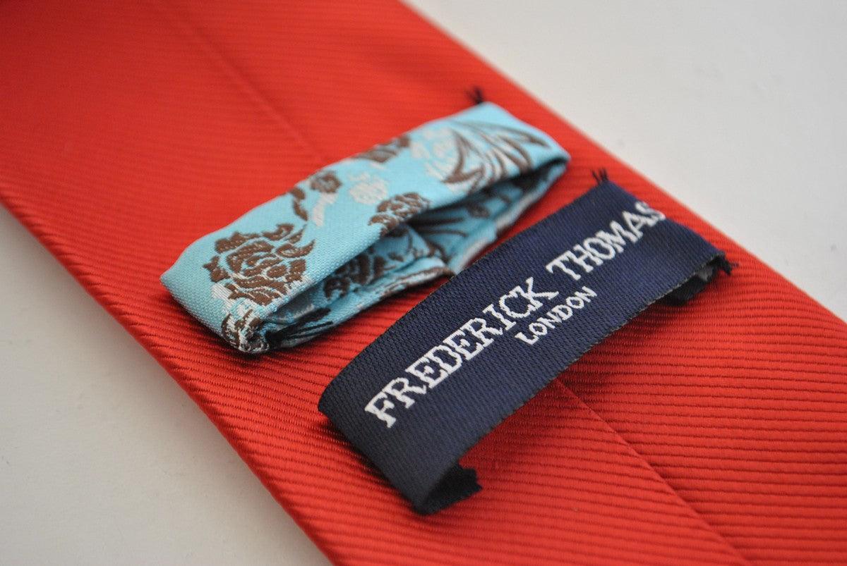 plain red tie with subtle stripes - Image 3