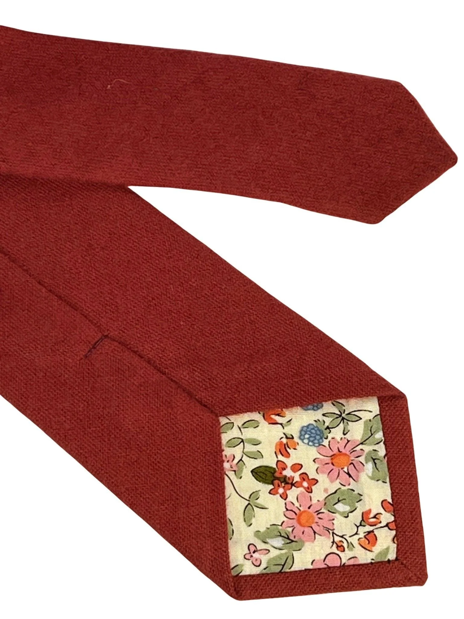 plain red wool  tie - Image 4