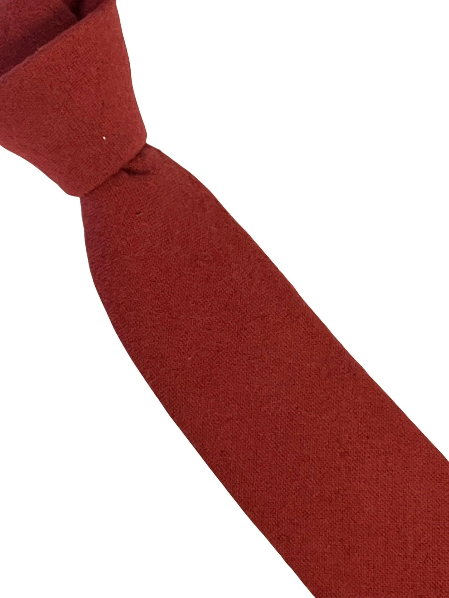plain red wool  tie - Image 5