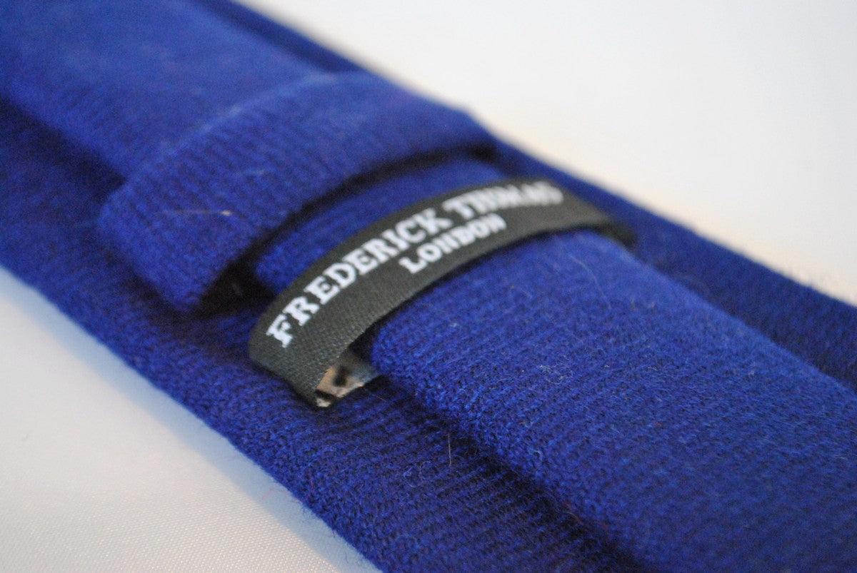 plain royal blue tweed tie with subtle sparkle - Image 4