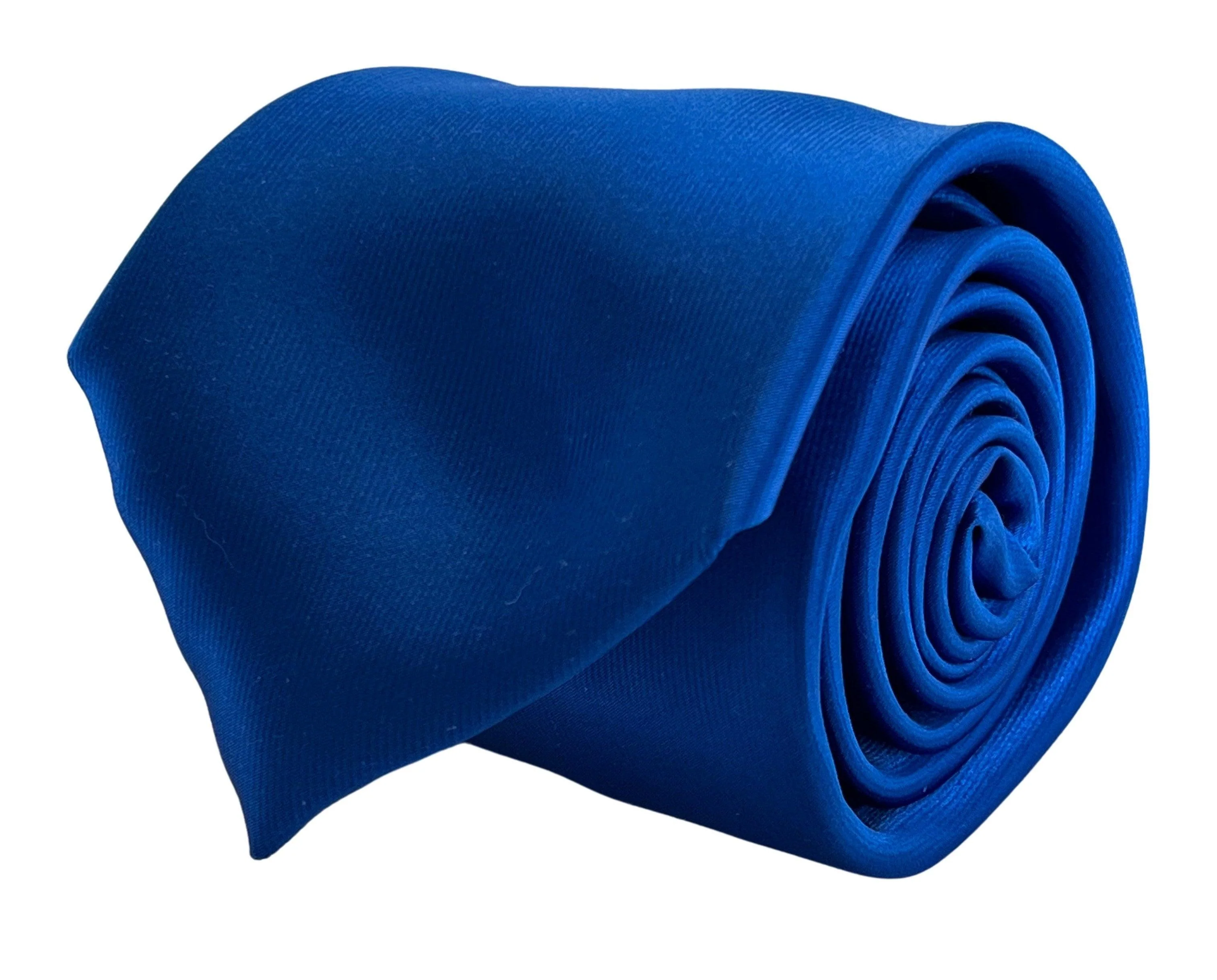 Plain royal sapphire blue silky classic tie - Image 2