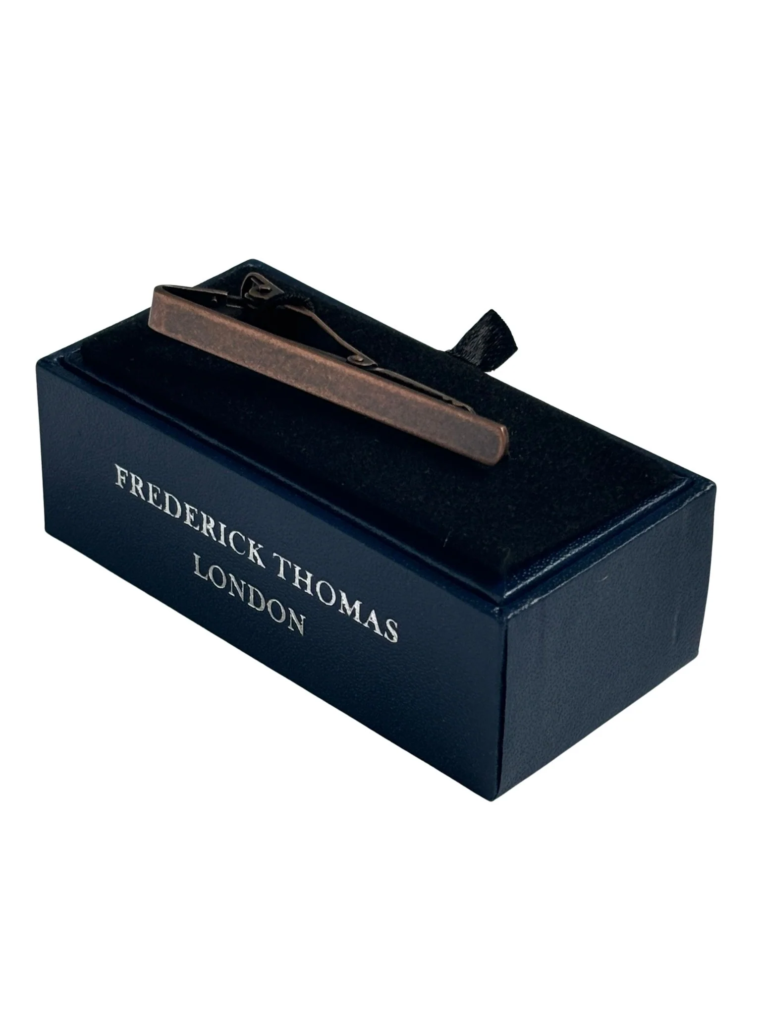 plain traditional antique bronze brass coloured tie clip - Image 4