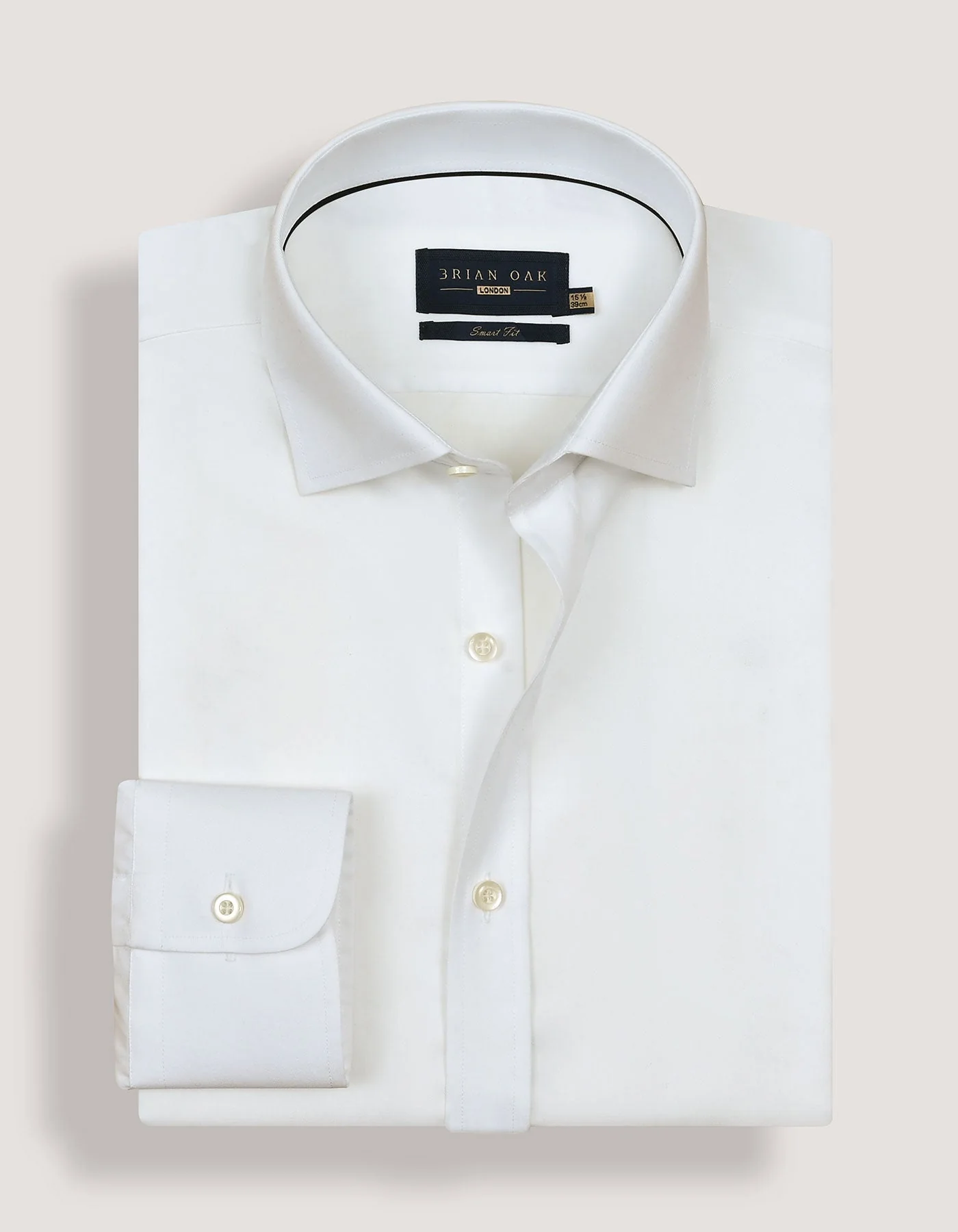 Plain White Cotton Dress Shirt - Image 2