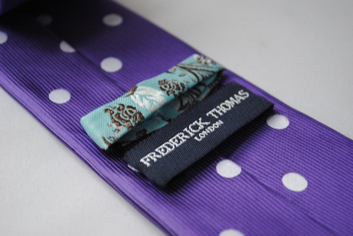 purple tie with white polka dots - Image 3