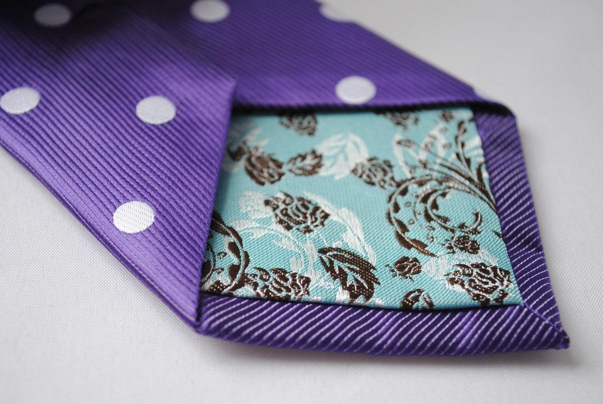 purple tie with white polka dots - Image 4