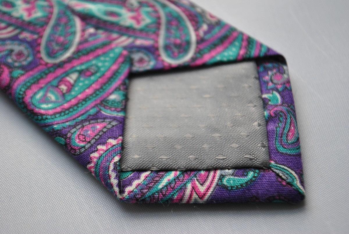 purple paisley cotton tie - Image 3