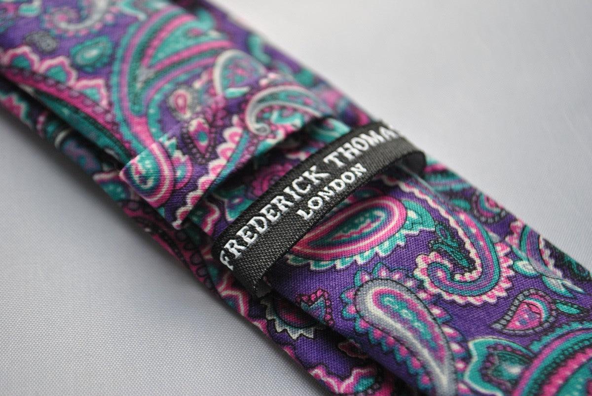 purple paisley cotton tie - Image 4