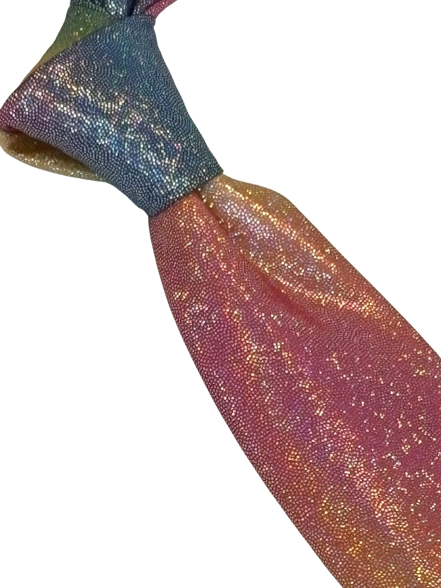 rainbow tie with a  metallic sparkle mermaid pastel wet look - Image 5
