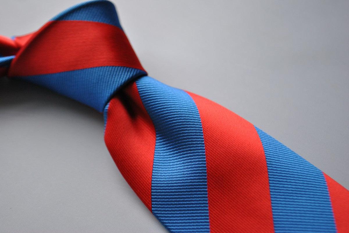 red and royal blue barber striped tie - Image 2