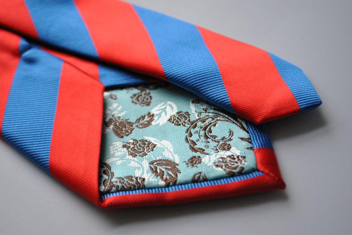 red and royal blue barber striped tie - Image 3