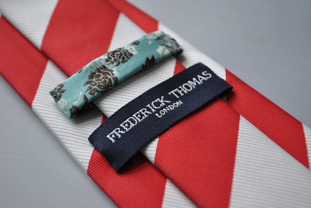 red and white barber striped tie - Image 4