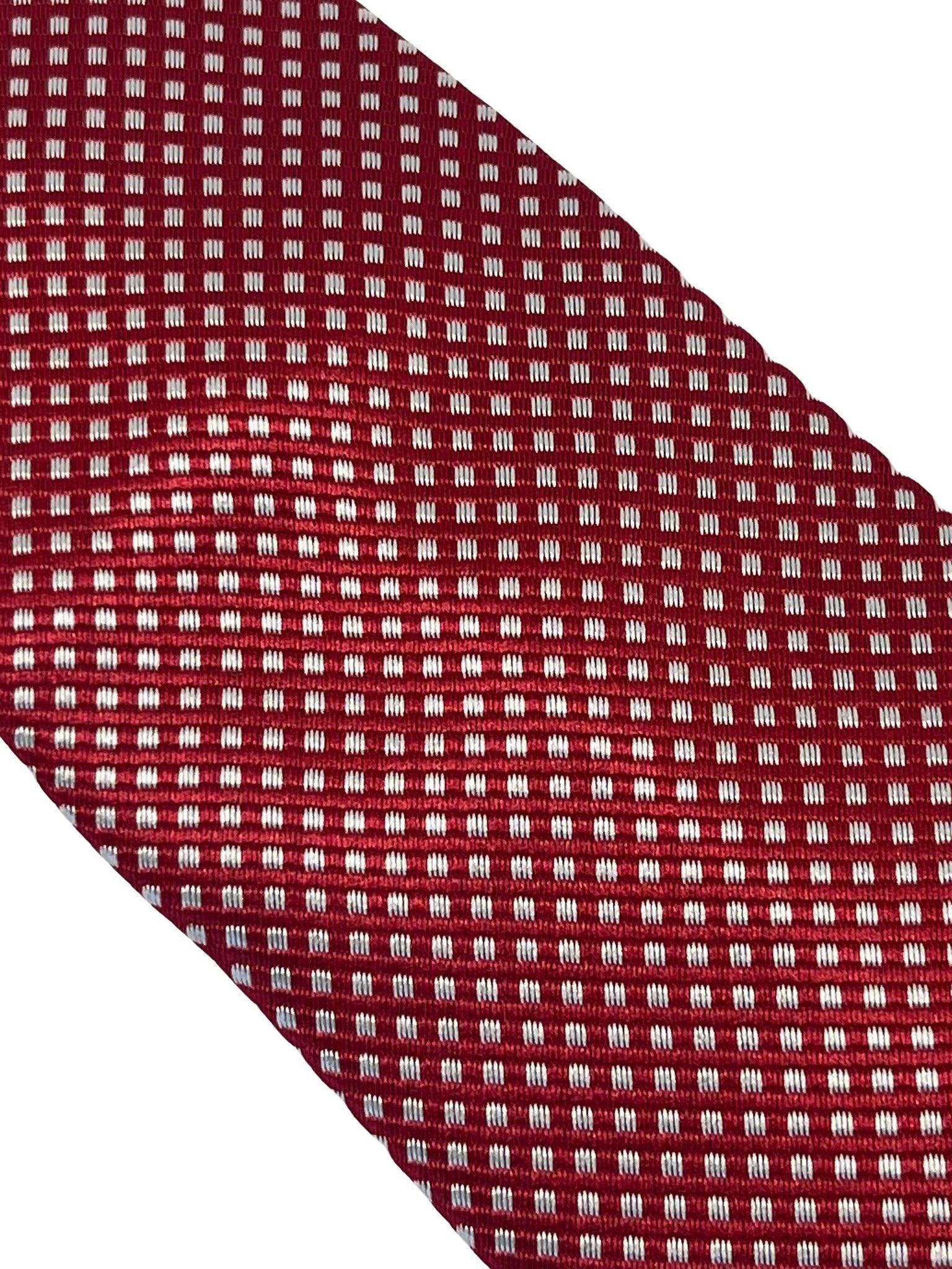 red and white check square design tie - Image 3