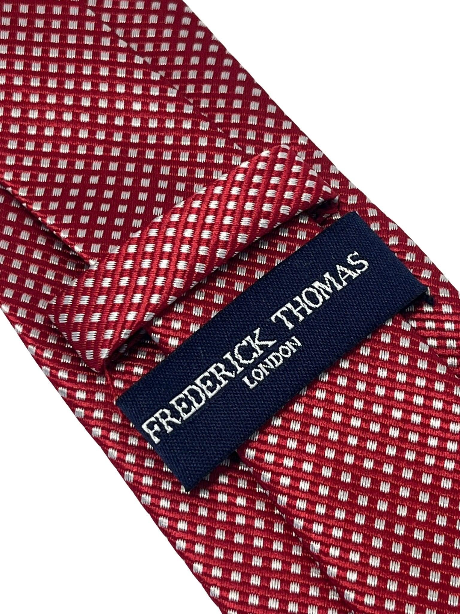 red and white check square design tie - Image 4