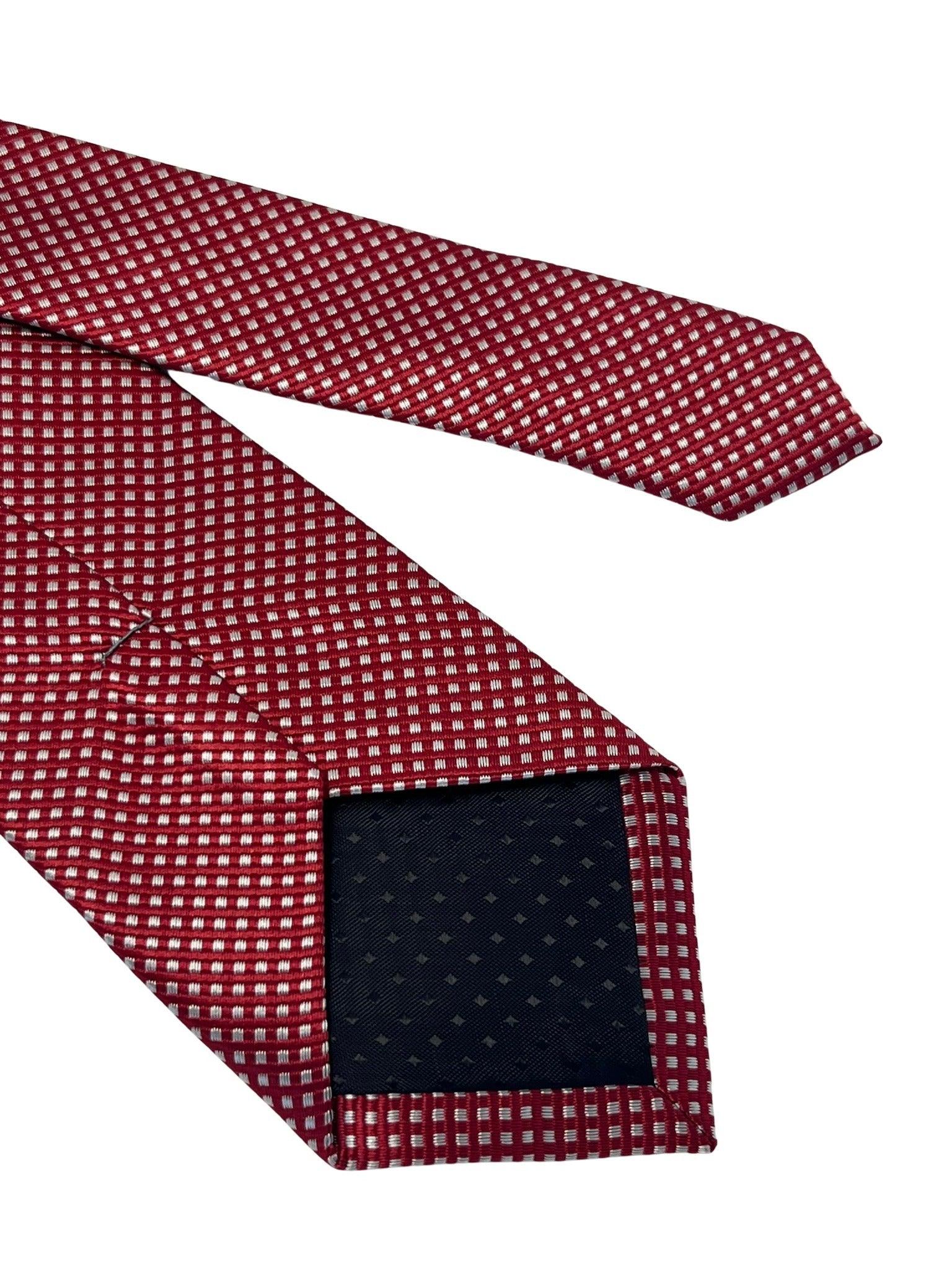 red and white check square design tie - Image 5