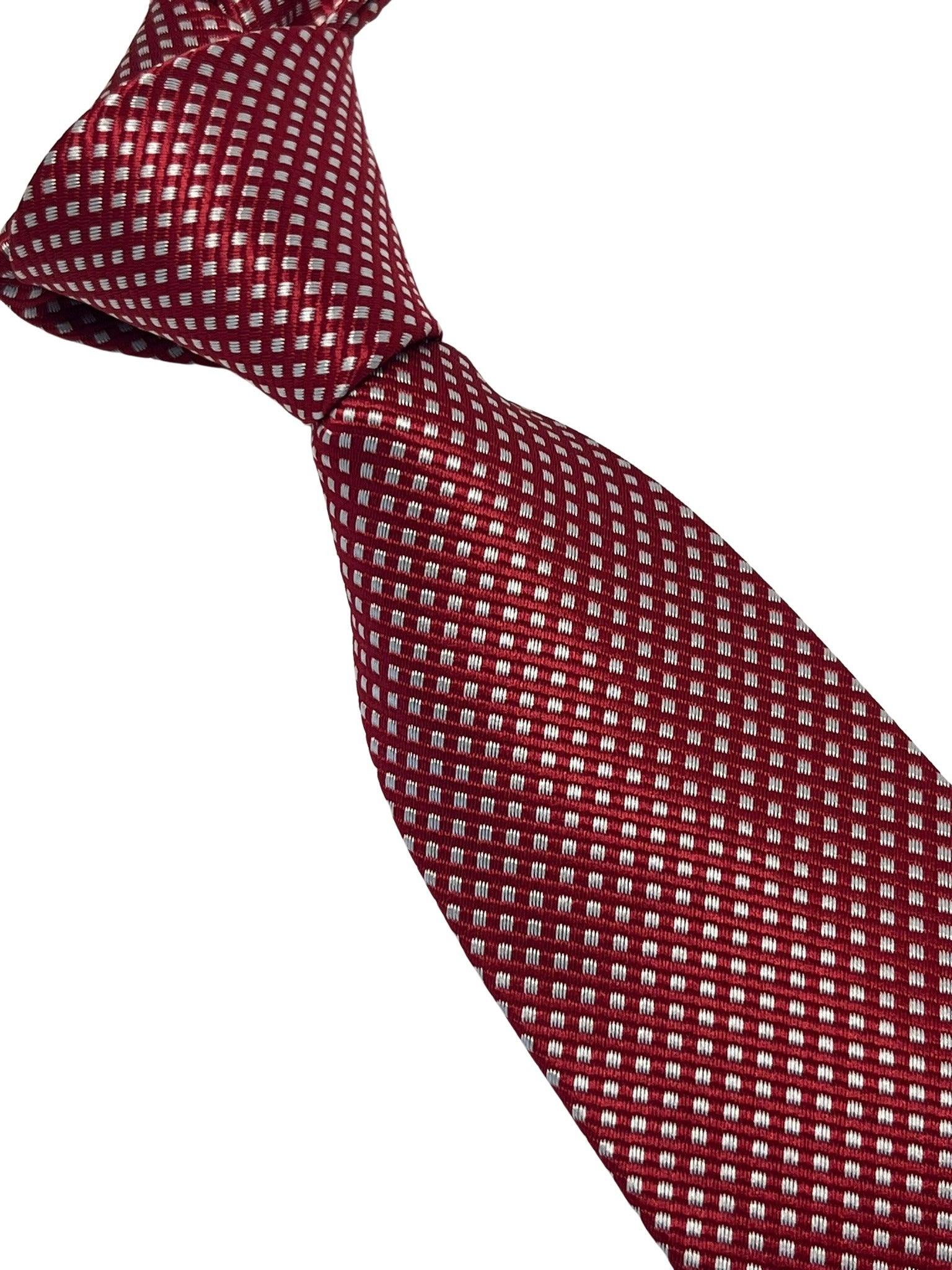 red and white check square design tie - Image 6